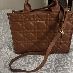 Luxurious Brown Quilted Crossbody Bag